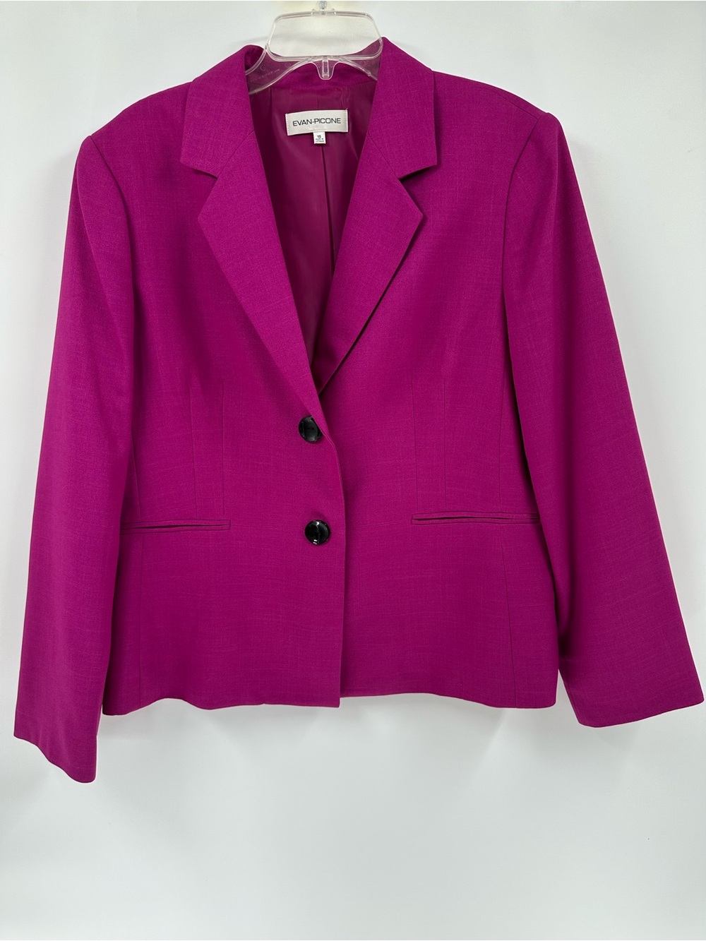 Evan Picone Women's Bright Fuchsia Two-Button Lined Blazer